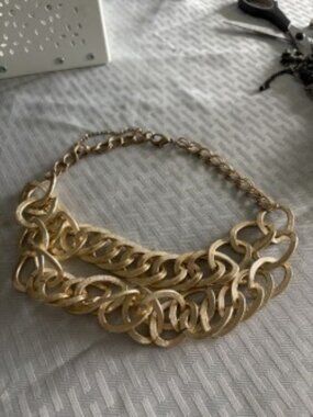 Brushed Gold Large Link Double Layer Fashion Chain - Women’s [GUC]